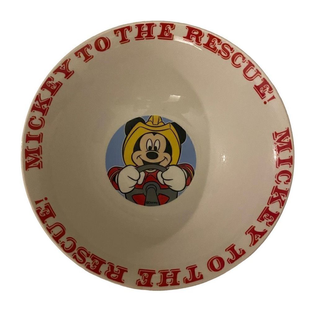 Mickey To The Rescue Disney 7" Firefighter‎ Ceramic Bowl